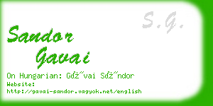 sandor gavai business card